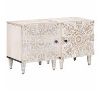 vidaXL Armario de Noche 2 pcs 40 x 33,5 x 46 cm Madera de Mango Maciza, Sala de Estar, Rectangular, Ideas de diseño para Espacios acogedores, arreglos de Muebles efectivos para Interiores Elegantes