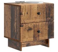 vidaXL Armario de Noche 2 pcs Madera Envejecida 43 x 34,5 x 47,5 cm, Mesita Vintage, diseño Rectangular, Gran Espacio de Almacenamiento, Elegante Mueble para tu Dormitorio