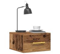 vidaXL Mesita de noche rústica montada en la pared, consola de almacenamiento de madera reciclada, estante cúbico pequeño para sala de estar/dormitorio, acabado desgastado