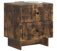 vidaXL Armario de Noche 2 pcs Roble Ahumado 43 x 34,5 x 47,5 cm, Mesita Vintage, diseño Rectangular, Gran Espacio de Almacenamiento, Elegante Mueble para tu Dormitorio