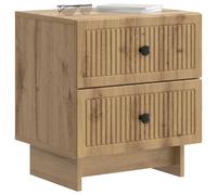 vidaXL Armario de Noche 2 pcs Roble Artesanal 43 x 34,5 x 47,5 cm, Mesita Vintage, diseño Rectangular, Gran Espacio de Almacenamiento, Elegante Mueble para tu Dormitorio
