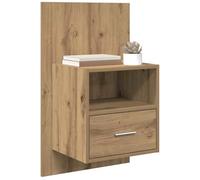 vidaXL Armario de Noche 2 pcs Roble Artesanal 50 x 32.5 x 80cm, Cabinet de Noche Rústico, Mesita Moderna, Cajón Que Ahorra Espacio, Organizer Stylish para Tu Habitación