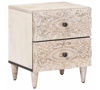 vidaXL Armario de Noche 40 x 33,5 x 46 cm Madera de Mango Maciza, Sala de Estar, Rectangular, Asientos cómodos para reuniones Familiares, decoración Elegante, diseño versátil para Cualquier Espacio