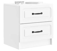 vidaXL Armario de Noche con cajón 2 pcs Brillante 43 x 34,5 x 44,5 cm, Gabinete de Noche Vintage, Organizador Rectangular Compacto para el Dormitorio, Mueble Funcional con Amplio Almacenamiento