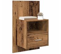 vidaXL Armario de Noche con cajón 2 pcs Madera Vieja 50 x 32.5 x 80cm, Cabinet de Noche Rústico, Mesita Moderna, Cajón Que Ahorra Espacio, Organizer Stylish para Tu Habitación