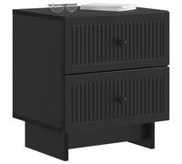 vidaXL Armario de Noche con cajón 2 pcs Negro 43 x 34,5 x 47,5 cm, Mesita Vintage, diseño Rectangular, Gran Espacio de Almacenamiento, Elegante Mueble para tu Dormitorio