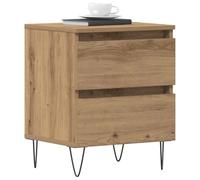 vidaXL Conjunto de Mesas de Noche de Roble Artesanal de 2 Mesas con Cajones Diseño Moderno para Dormitorio Acabado Suave Construcción de Madera Resistente Ideal para Adultos Mesa de Noche Compacta