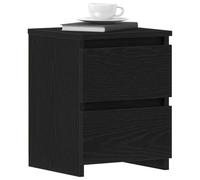 Set de Mesas de Noche de Roble Negro en 2 con Cajones para Almacenamiento, Diseño Moderno, Muebles para el Hogar, Pequeña, Madera, Cajón, Rectangular