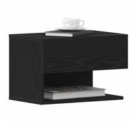 vidaXL Set de 2 Mesas de Noche de Roble Negro Modernas con Amplio Almacenamiento Madera Elaborada Acabado Mate Forma Rectangular Ideal para Muebles de Dormitorio Mesa de Noche Pequeña Compacta Cajón