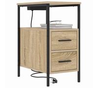 vidaXL Mesita de Noche - Diseño Moderno y Compacto Ahorrar Espacio en tu Cuarto, Viene con cajones útiles para Guardar Cosas.