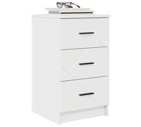 vidaXL Armario de Noche con cajón Blanco Brillante 38 x 38 x 66 cm, Mesita de Noche de Madera auténtica, Almacenamiento Compacto para Tus Esenciales, Ideal para un Dormitorio Acogedor