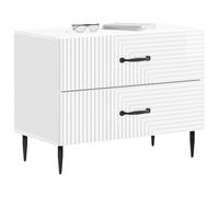 vidaXL Armario de Noche con cajón Brillante 62 x 34,5 x 47,5 cm, Mesita de Noche Vintage, Rectangular, con Gran Almacenamiento, Funcional y a la Moda para tu habitación