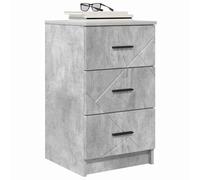 vidaXL Armario de Noche con cajón Gris hormigón 38 x 38 x 66 cm, Mesita de Noche de Madera auténtica, Almacenamiento Compacto para Tus Esenciales, Ideal para un Dormitorio Acogedor