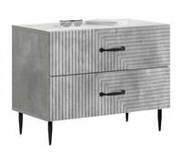 vidaXL Armario de Noche con cajón Gris Hormigón 62 x 34,5 x 47,5 cm, Mesita de Noche Vintage, Rectangular, con Gran Almacenamiento, Funcional y a la Moda para tu habitación