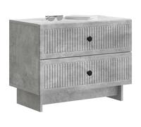 vidaXL Armario de Noche con cajón Gris Hormigón 62 x 34,5 x 47,5 cm, Mueble para Dormitorio, mesita Vintage, gabinete Compacto, estantes amplios, Organizador para Decorar