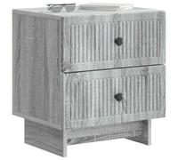 vidaXL Armario de Noche con cajón Gris Sonoma 43 x 34,5 x 47,5 cm, Mesita Vintage, diseño Rectangular, Gran Espacio de Almacenamiento, Elegante Mueble para tu Dormitorio