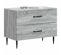 vidaXL Armario de Noche con cajón Gris Sonoma 62 x 34,5 x 47,5 cm, Mesita de Noche Vintage, Rectangular, con Gran Almacenamiento, Funcional y a la Moda para tu habitación