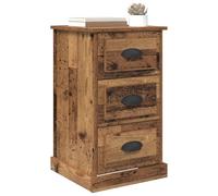 vidaXL Armario de Noche con cajón Madera Vieja 39 x 39 x 67,5 cm, Mesita de Noche espaciosa, Mesa rústica, Mueble de Madera, cabecera compacta, organización para el hogar