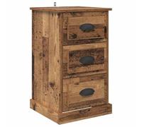 vidaXL Armario de Noche con cajón Madera Vieja 39 x 39 x 67,5 cm, Muebles de Dormitorio, mesita rústica, gabinete de Madera, Almacenamiento Compacto, Mesa de Noche Texturizada