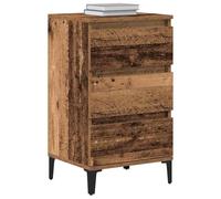 vidaXL Mesa de Noche Rústica de Madera Maciza Recuperada con 4 Cajones, Buró Vintage Ideal para Almacenamiento en el Dormitorio, Mueble Duradero y Estiloso, Mesa de Noche de Madera Recuperada, Cajón