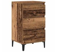 vidaXL Mesa de Noche Rústica de Madera Maciza Recuperada con 4 Cajones, Buró Vintage Ideal para Almacenamiento en el Dormitorio, Mueble Duradero y Estiloso, Mesa de Noche de Madera Recuperada, Cajón