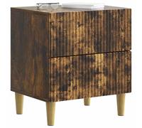 vidaXL Armario de Noche con cajón Roble Ahumado 62 x 34,5 x 47,5 cm, Mesita de Noche Vintage, Rectangular, con Gran Almacenamiento, Funcional y a la Moda para tu habitación