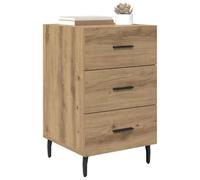 vidaXL Armario de Noche con cajón Roble Artesanal 40 x 40 x 66 cm, Mesita rústica, Armario Compacto, Mesa Decorativa, cajón de Almacenamiento, lo Esencial de Dormitorio