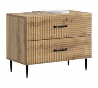 vidaXL Armario de Noche con cajón Roble Artesanal 62 x 34,5 x 47,5 cm, Mesita de Noche Vintage, Rectangular, con Gran Almacenamiento, Funcional y a la Moda para tu habitación