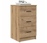vidaXL Armario de Noche con cajón Roble Artisan 38 x 38 x 66 cm, Mesita de Noche de Madera auténtica, Almacenamiento Compacto para Tus Esenciales, Ideal para un Dormitorio Acogedor