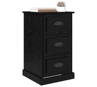 vidaXL Armario de Noche con cajón Roble Negro 39 x 39 x 67,5 cm, Muebles de Dormitorio, mesita rústica, gabinete de Madera, Almacenamiento Compacto, Mesa de Noche Texturizada