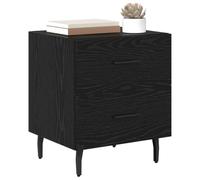 vidaXL Mesita de Noche Negra con Aspecto de Roble, Hecha de Madera contrachapada. Tiene manijas de Acero Mate y Mide 40 x 35 x 47.5 cm. Ofrece un Gran Espacio de Almacenamiento y Cuenta con Patas me