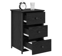 vidaXL Armario de Noche con cajón Roble Negro 40 x 36 x 60 cm, Mesa de Noche Rústica, Compacta y Funcional, Diseño Minimalista, Almacenamiento para Tu Habitación