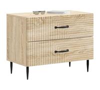 vidaXL Armario de Noche con cajón Roble Sonoma 62 x 34,5 x 47,5 cm, Mesita de Noche Vintage, Rectangular, con Gran Almacenamiento, Funcional y a la Moda para tu habitación