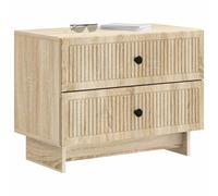 vidaXL Armario de Noche con cajón Roble Sonoma 62 x 34,5 x 47,5 cm, Mueble para Dormitorio, mesita Vintage, gabinete Compacto, estantes amplios, Organizador para Decorar