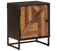 vidaXL Armario de Noche Hecho a Mano Natural 40 x 30 x 50 cm, Mesita de Noche Hecha a Mano, Mueble Rectangular para El Dormitorio, Almacenamiento Único y Ecológico