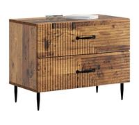 vidaXL Armario de Noche Madera Envejecida 62 x 34,5 x 47,5 cm, Mesita de Noche Vintage, Rectangular, con Gran Almacenamiento, Funcional y a la Moda para tu habitación