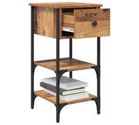 vidaXL Armario de Noche Marrón 33.5 x 36 x 70 cm Madera de ingeniería, Mesita rústica para la Cama, Noche Moderna, compacta, de Madera Resistente habitación