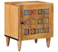 vidaXL Armario de Noche Natural 40 x 33,5 x 46 cm, Mesita de Noche Rectangular, con Gran Espacio, Mueble de Madera, gabinete Compacto, Toque Decorativo