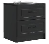 vidaXL Armario de Noche Negro 43 x 34,5 x 44,5 cm Madera de Ingeniería, Gabinete de Noche Vintage, Organizador Rectangular Compacto para el Dormitorio, Mueble Funcional con Amplio Almacenamiento