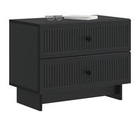 vidaXL Armario de Noche Negro 62 x 34,5 x 47,5 cm Madera de Ingeniería, Mueble para Dormitorio, mesita Vintage, gabinete Compacto, estantes amplios, Organizador para Decorar
