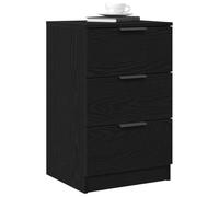 vidaXL Armario de Noche Roble Negro 40 x 65 x 65 cm | Esta mesa de noche tiene un estilo actual que queda genial en tu cuarto, Con tres cajones amplios,