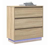 vidaXL Armario de Noche Roble Sonoma 71 x 34,5 x 75 cm | Mucho lugar para tus cosas, Estilo elegante que va con cualquier decoración, Hecho de MDF duradero con un acabado mate