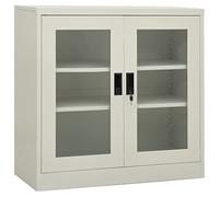 vidaXL Armario de Oficina Mueble Archivador Cajonera Almacenamiento Archivos Documentos Organizador Universal de Acero Gris Claro 90x40x90cm