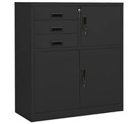 vidaXL Armario de Oficina Mueble Archivador Cajonera Almacenamiento Archivos Documentos Organizador Universal de Acero Gris Antracita 90x40x102 cm