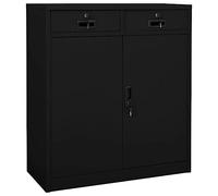vidaXL Armario de Oficina Mueble Archivador Cajonera Almacenamiento Archivos Documentos Organizador Universal de Acero Negro 90x40x102 cm