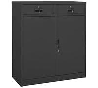 vidaXL Armario de Oficina Mueble Archivador Cajonera Almacenamiento Archivos Documentos Organizador Universal de Acero Gris Antracita 90x40x102 cm