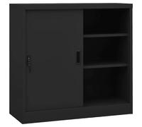 vidaXL Armario de Oficina Puerta Corredera Mueble Archivador Armario Almacenamiento Archivos Documentos Organizador Acero Antracita 90x40x90cm
