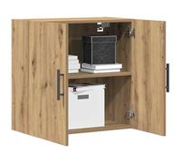 vidaXL Armario de Pared de Roble Hecho a Mano 60x31.5 x 60 cm, solución Moderna de Almacenamiento en Madera Maciza con 2 Puertas, un Mueble Interior Elegante, Organizador para el hogar, estantería p