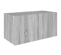 vidaXL Armario de Pared Aparador Flotante Dormitorio Doméstico Estante Cajón Casa Hogar Almacenamiento Madera Contrachapada Gris Sonoma