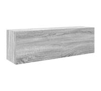 vidaXL Armario de Pared baño Madera ingeniería Gris Sonoma 100x25x30cm, aparador de Pared de baño, Armario de Pared de Cuarto de baño, Armario de Almacenamiento de Pared de baño